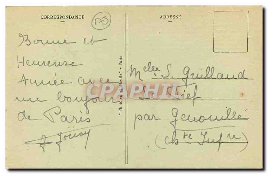 CPA Paris Le Pantheon et la Statue de J. J. Rousseau  — Rückseite