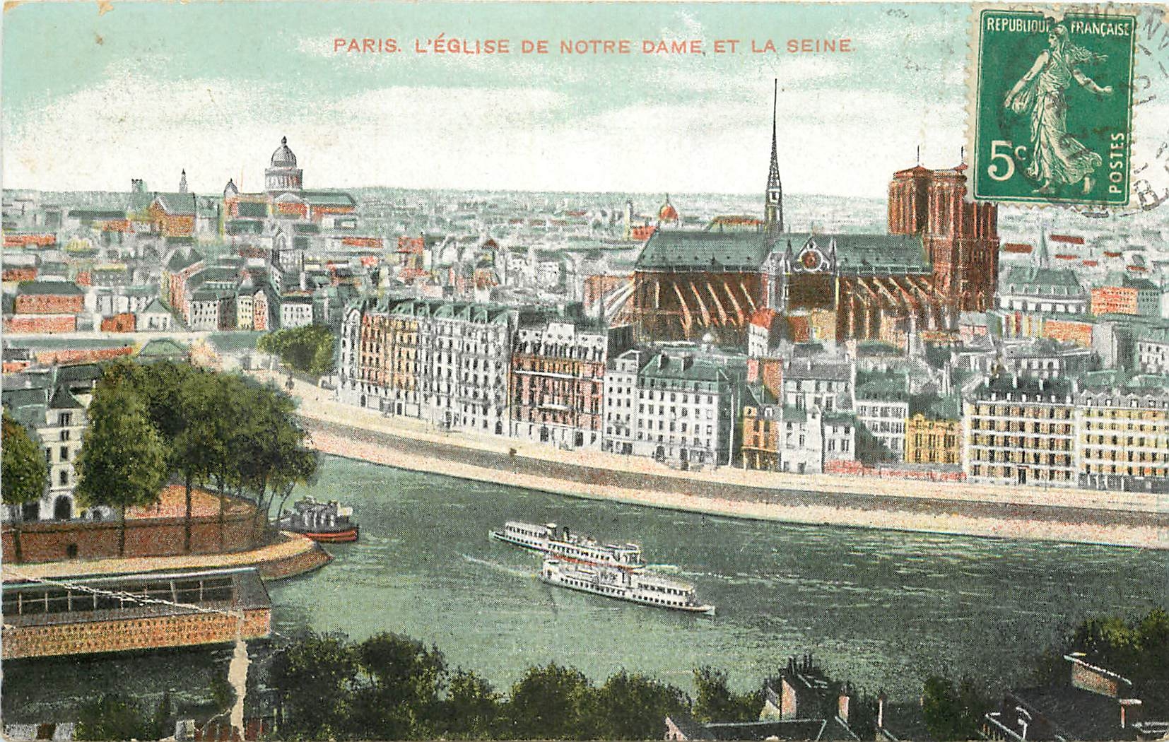 CPA Paris L'Eglise de Notre Dame et la Seine 