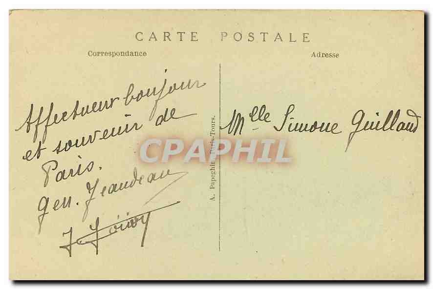 CPA Paris Le Boulevard et l'Eglise de la Madeleine  — Verso