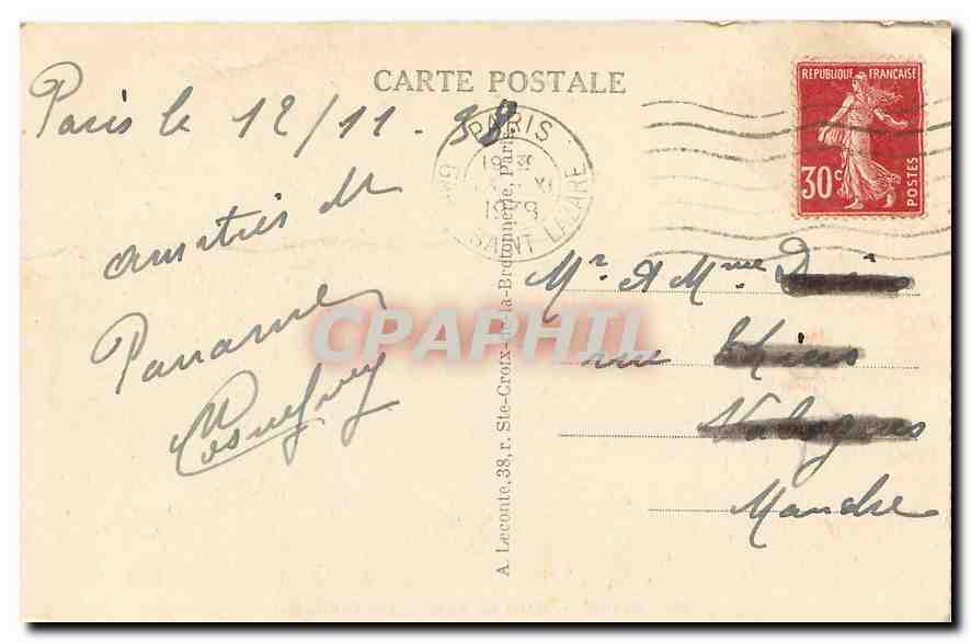 CPA Paris Hotel de Ville  — Rückseite