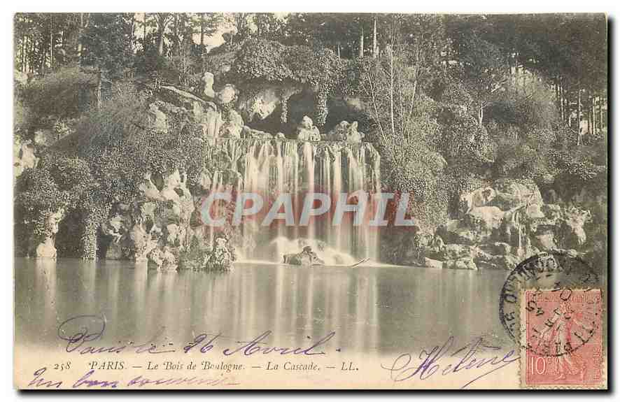 CPA Paris Le Bois de Boulogne La Cascade 
