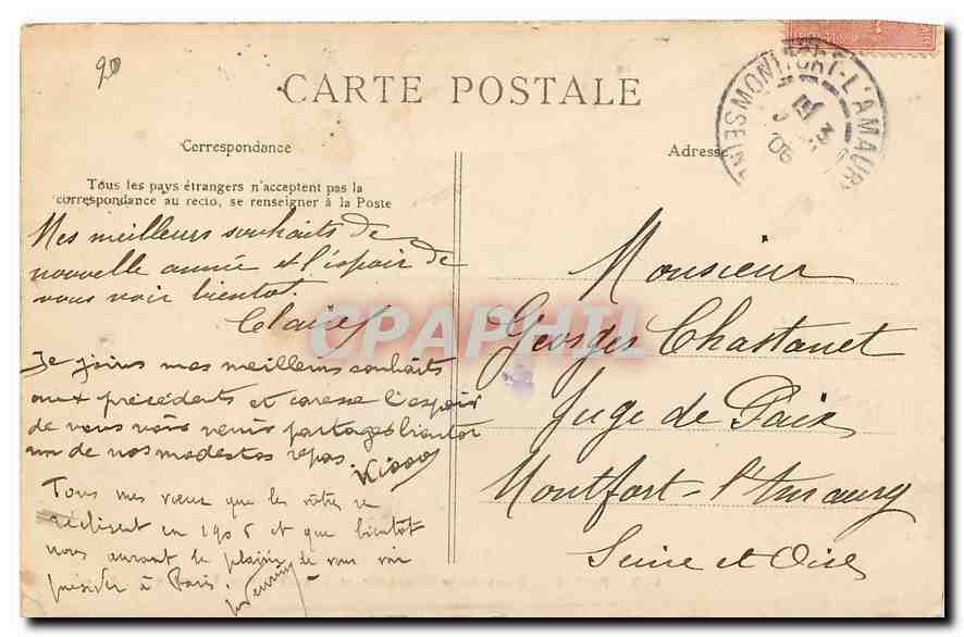 CPA Paris Pont de la Concorde et Chambre des Deputes Tour Eiffel — Rückseite