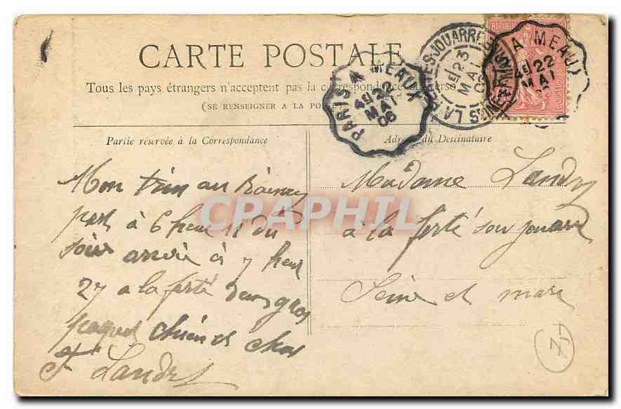 CPA Collection Petit Journal Paris Horloge du Palais de Justice  — Rückseite