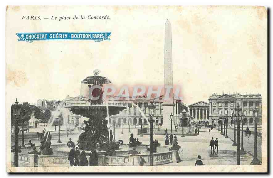 CPA Paris le Place de la Concorde Chocolat Guerin Boutron Paris