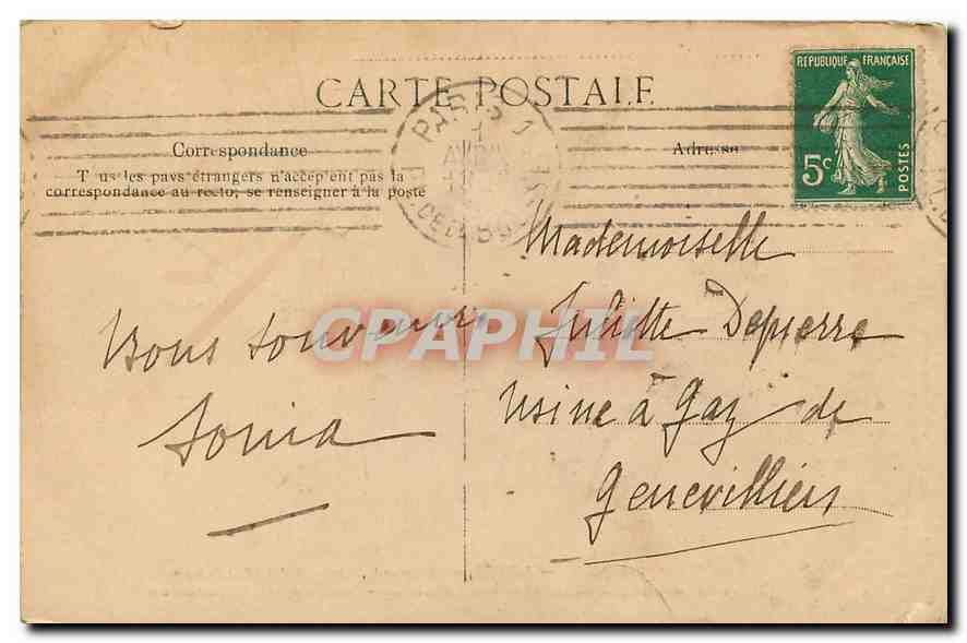 CPA Paris en Ballon l'Avenue Carnot et la Place de l'Etoile  — Rückseite