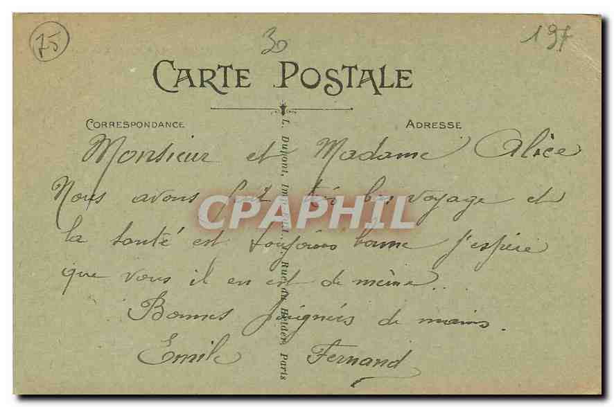 CPA Paris le Petit Palais  — Rückseite