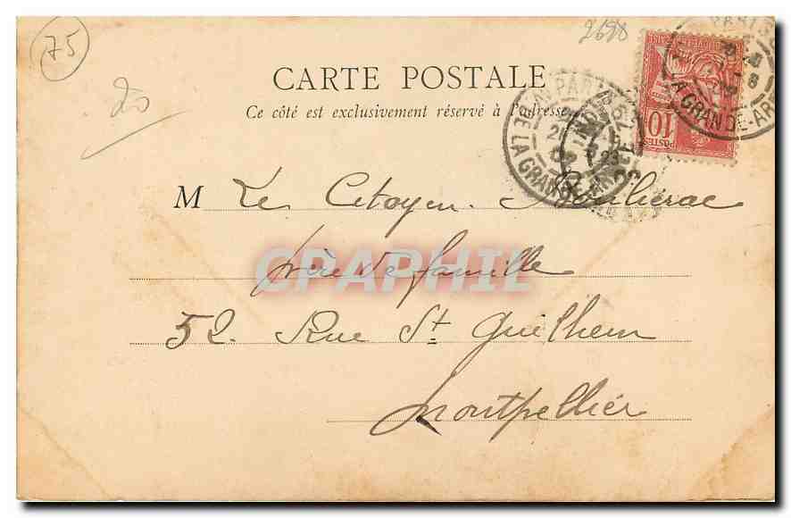 CPA Paris Place de la Bastille  — Rückseite