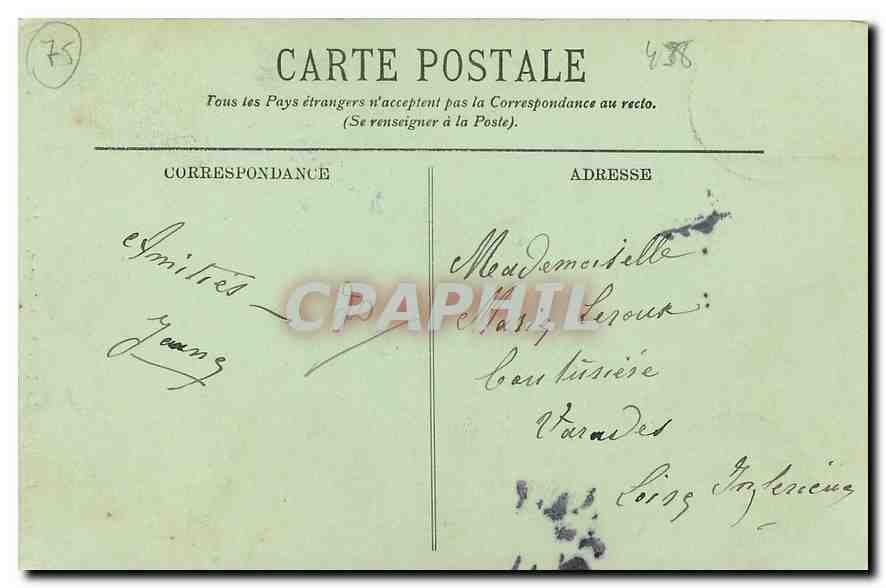 CPA Paris la Tour Saint Jacques  — Verso