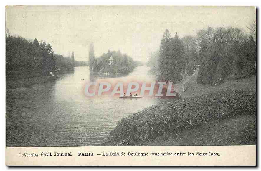 CPA Collection Petit Journal Paris le Bois de Boulogne vue prise entre les deux Lacs 