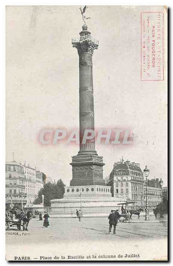 CPA Paris Place de la Bastille et la Colonne de Juillet 