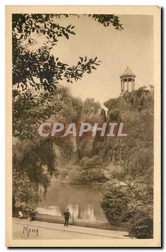 CPA Les Petits Tableaux de Paris Au Parc des Buttes Chaumont au sommet de l'Ile reproduction du temp
