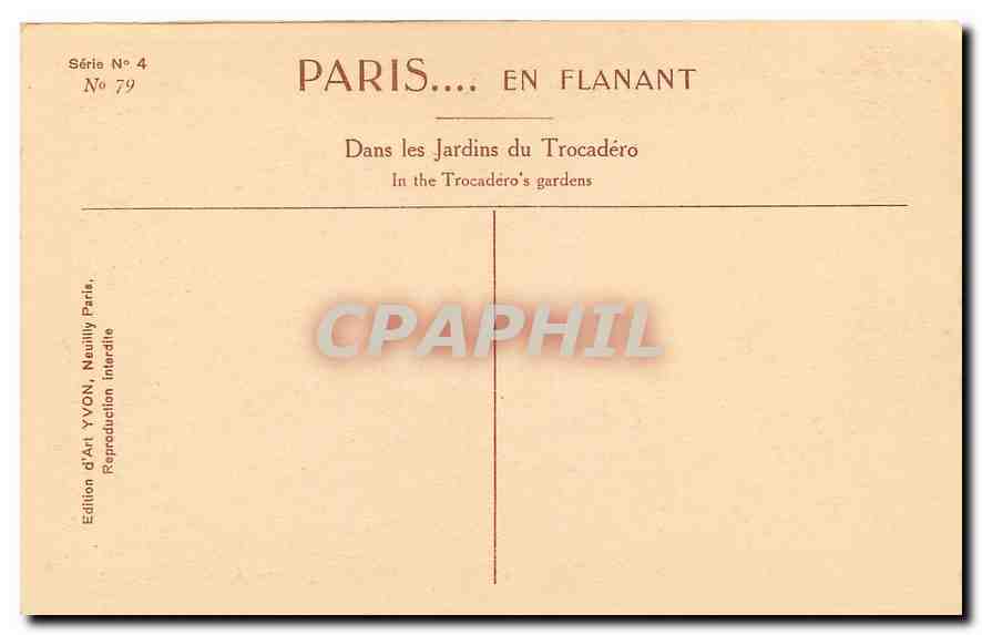 CPA Paris en Flanant Dans les Jardins du Trocadero Cheval Elephant — Rückseite