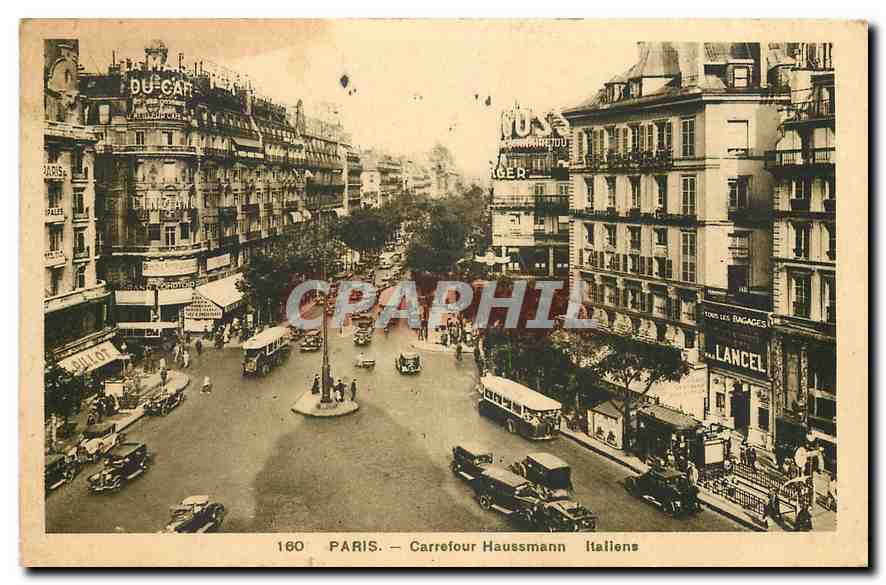 CPA Paris Carrefour Haussmann Italiens Lancel