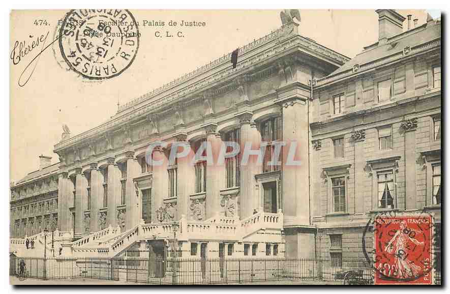 CPA Paris Escalier du Palais de Justice Place Dauphine 