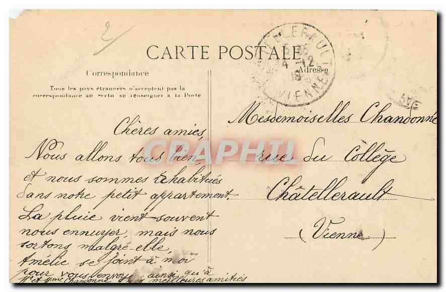 CPA Paris Escalier du Palais de Justice Place Dauphine  — Verso
