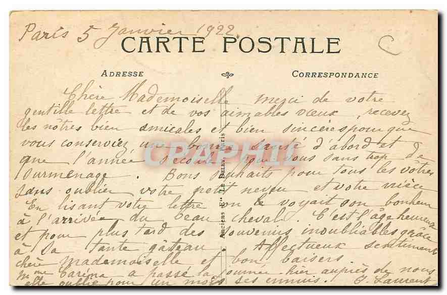 CPA Paris Notre Dame l'Abside  — Verso