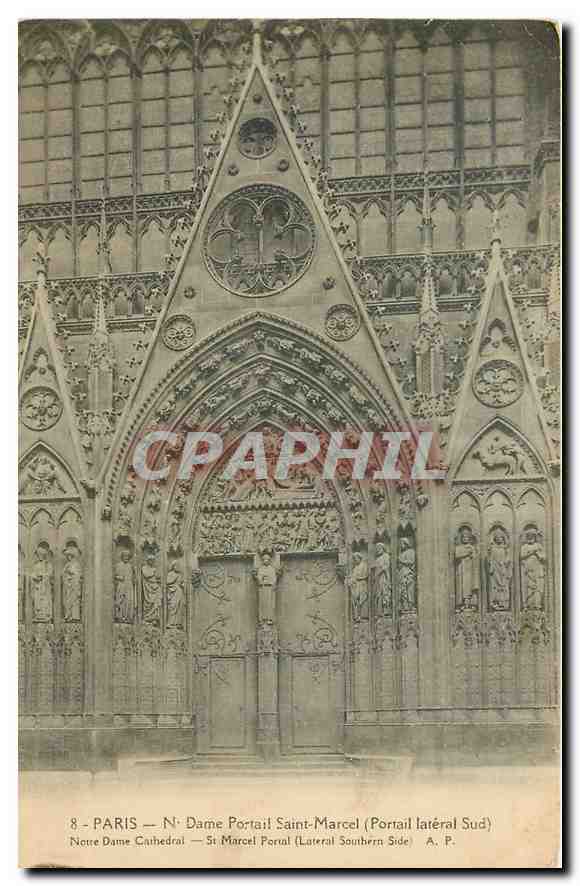 CPA Paris N Dame Portail Saint Marcel Portail Lateral Sud 