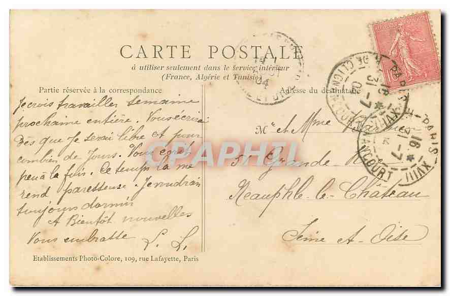 CPA Paris Jardin de la Butte Montmartre  — Rückseite