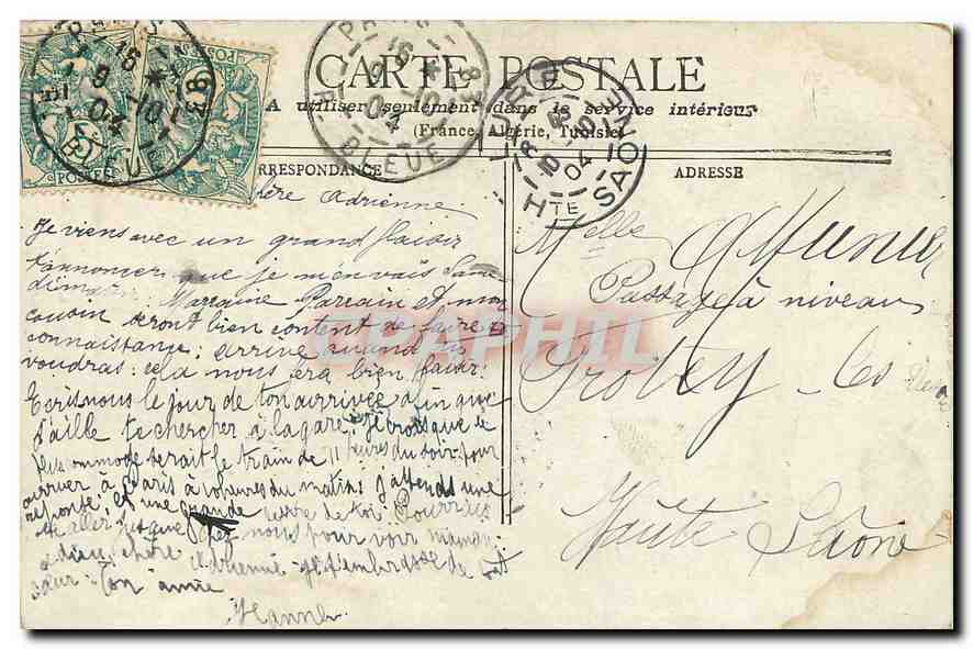 CPA Paris la Trinite  — Rückseite