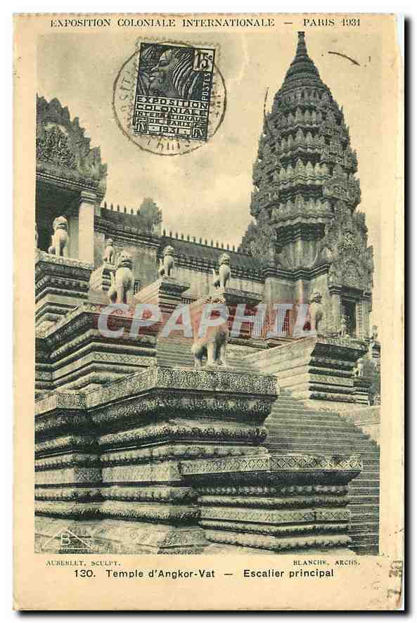 CPA Temple d'Angkor Vat Escalier Principal 