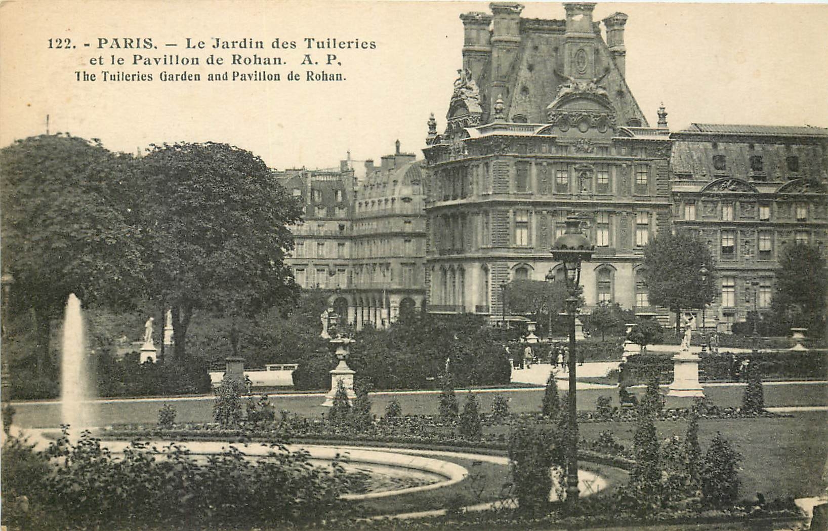 CPA Paris le Jardin des Tuileries et le Pavillon de Rohan 