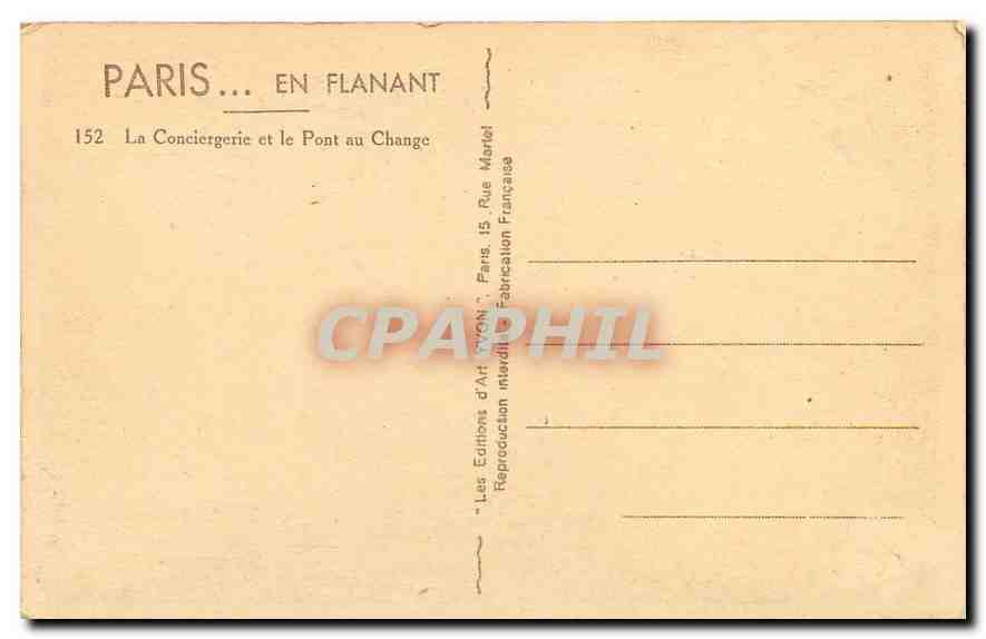CPA Paris en Flanant la Conciergerie et le Pont au Change  — Rückseite