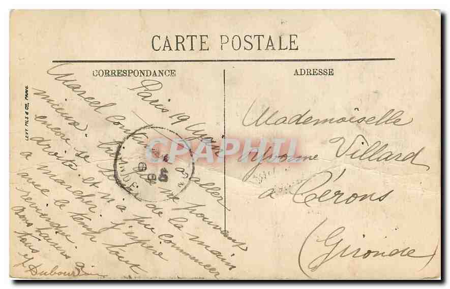 CPA Paris IV e la Facade de Notre Dame — Verso
