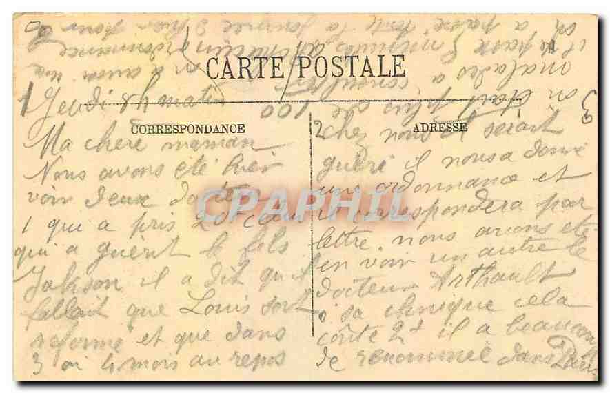 CPA Paris l'Hotel de Ville et le Pont d'Arcole Bateau Peniche — Rückseite