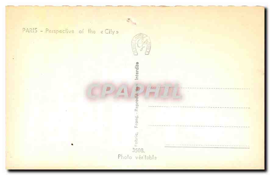 CPA Paris Perspective sur la Cite  — Verso