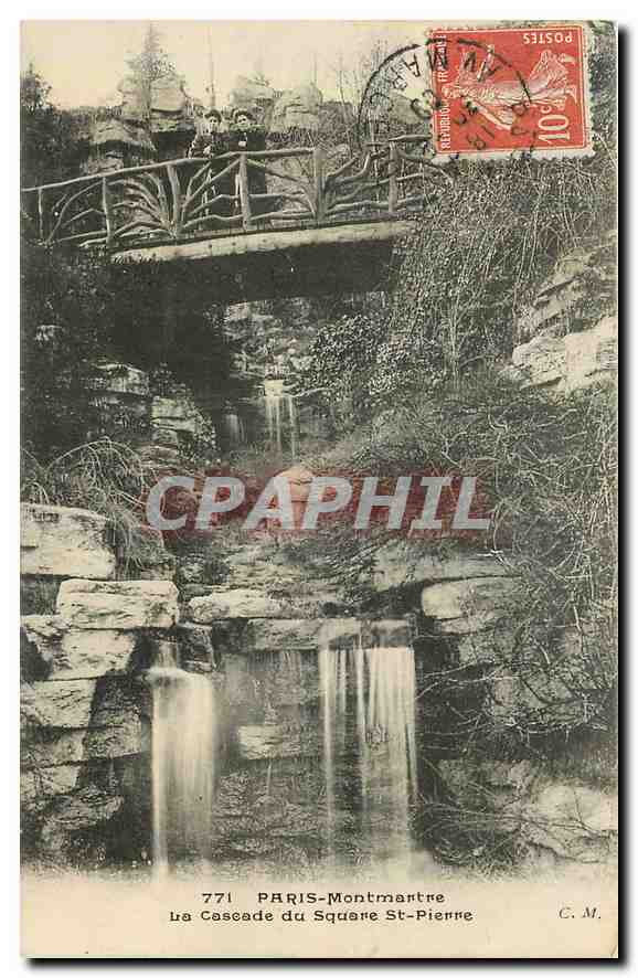 CPA Paris Montmartre la Cascade du Square St Pierre 