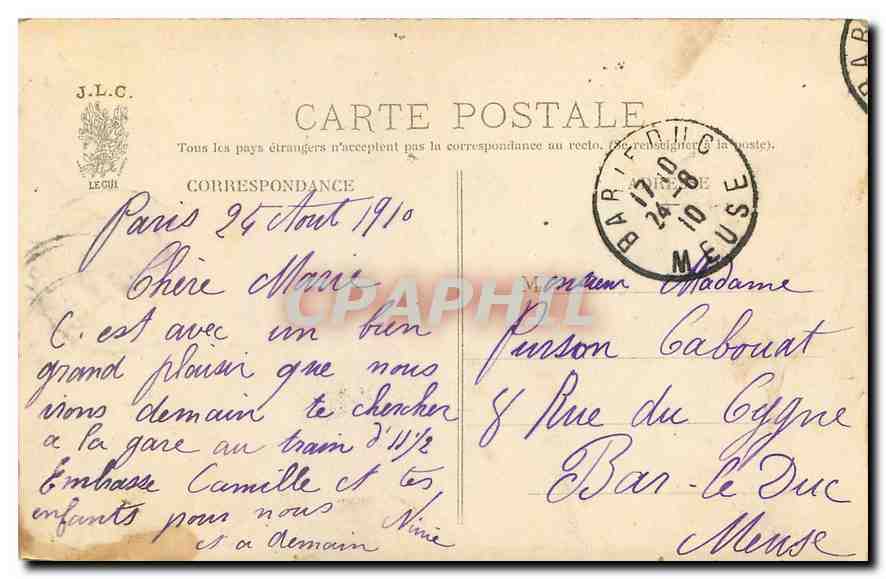 CPA Paris Jardin des Tuilleries le Rhin et la Moselle  — Rückseite
