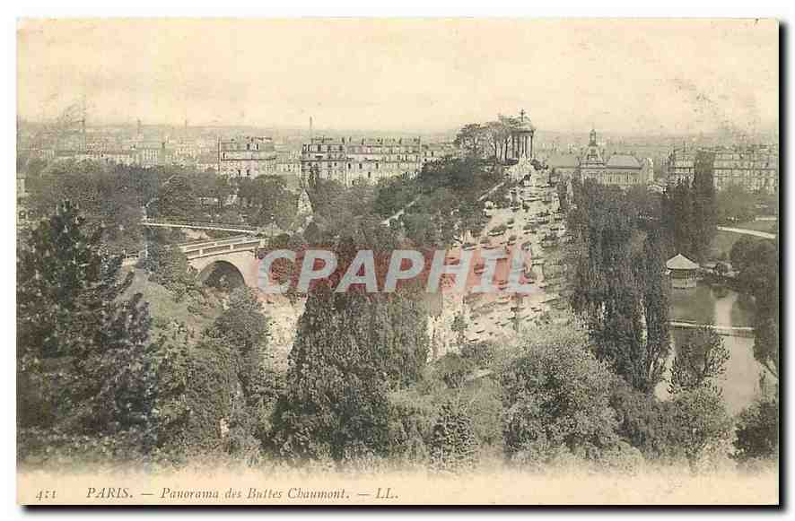 CPA Paris Panorama des Buttes Chaumont 