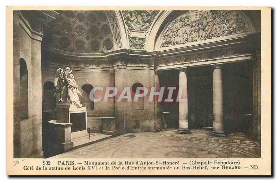 CPA Paris Monument de la Rue d'Anjou St Honore Chapelle Expiatoire Cote de la Statue de Louis XVI et