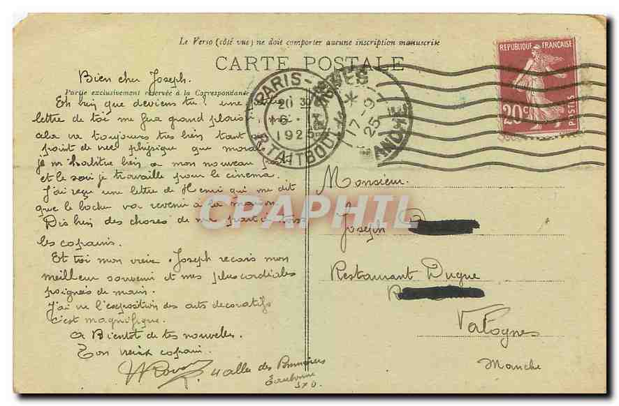 CPA Tout Paris Avenue des Champs Elyees vers la Concorde  — Rückseite