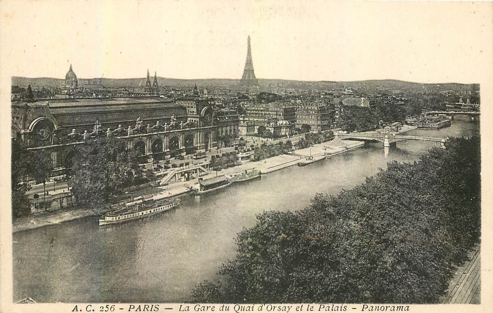 CPA Paris la Gare du Quai d'Orsay et le Palais Panorama 