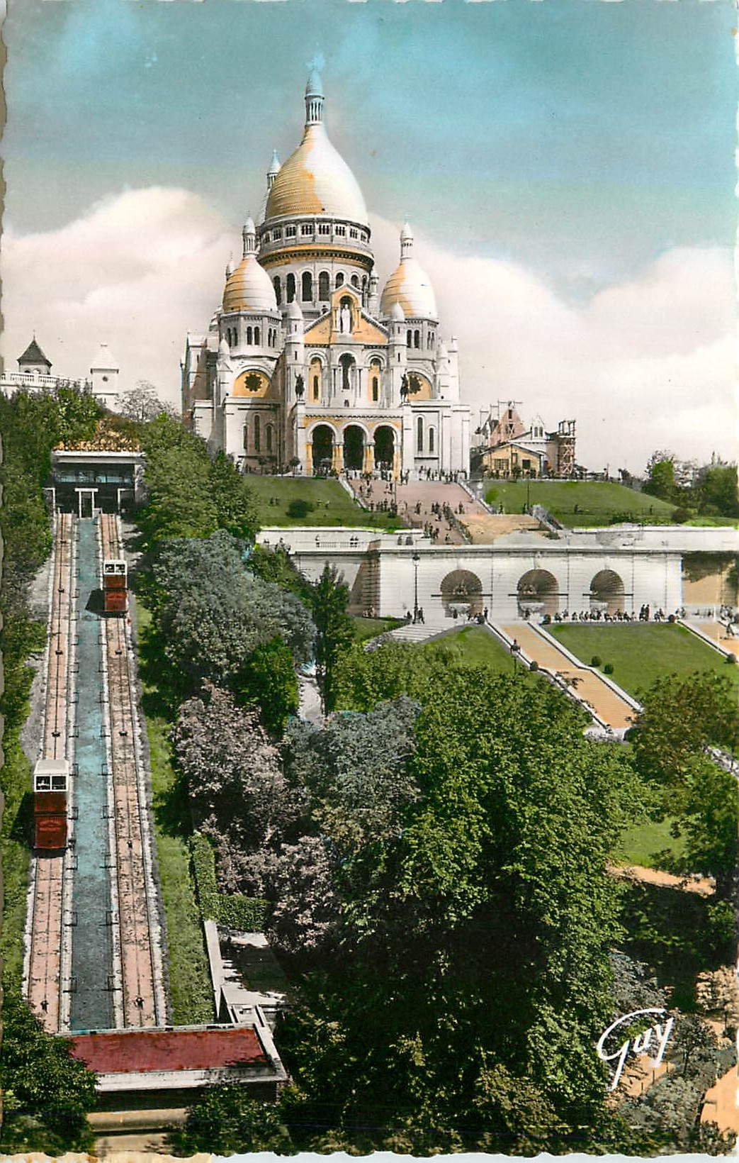 CPA Paris et ses Merveilles Basilique du Sacre Coeur de Montmartre 1876 1910 et le Funiculaire 