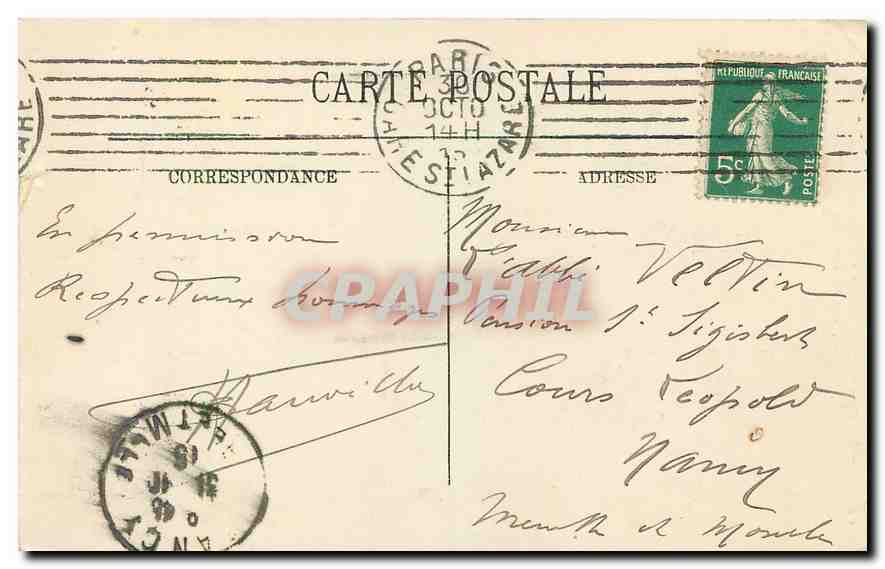 CPA Paris le Funiculaire de la Basilique du Sacre Coeur de Montmartre  — Rückseite