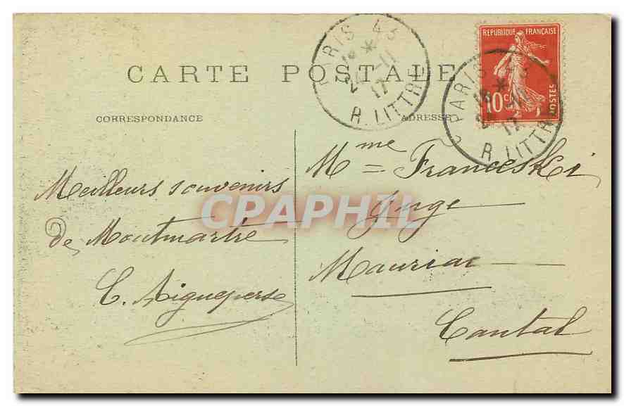 CPA Paris 18 arrt la Basilique du Sacre Coeur et le Campanile Pose de la 1er Pierre le 16 Juin 1875  — Rückseite