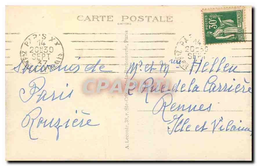 CPA Paris Place de la Nation la Triomphe de la Republique Enfants — Rückseite