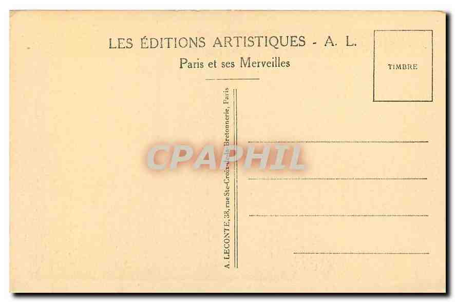 CPA Paris Tour Saint Jacques  — Verso