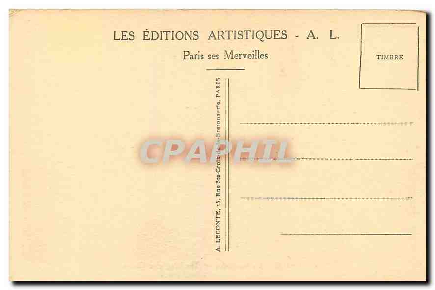 CPA Paris la Madeleine  — Verso