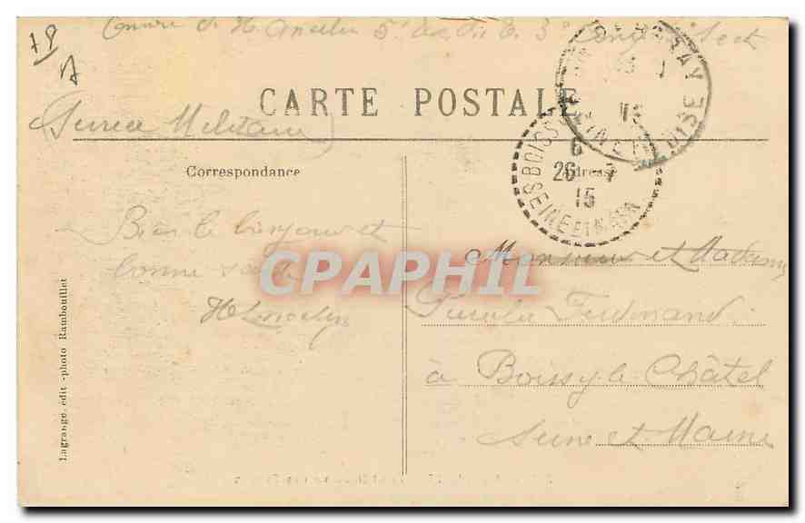 Rambouillet — Le Château vu des Canaux — Lagrange édit-photo Rambouillet — Rückseite