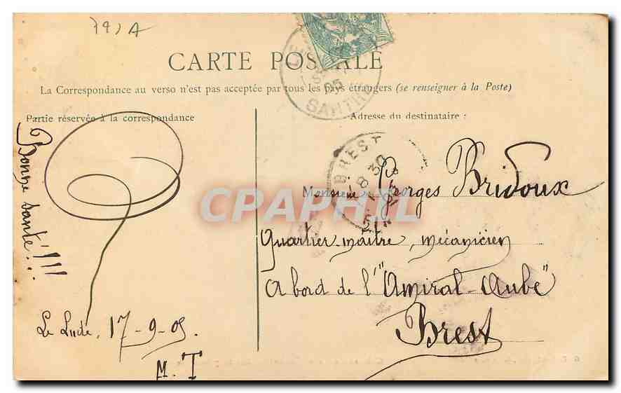CPA Chateau du Lude Sarthe Entree principale  — Rückseite