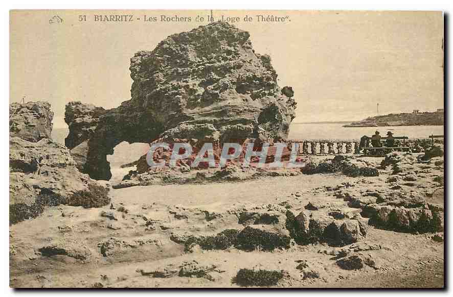 CPA Biarritz les Rochers de la Loge de Theatre 