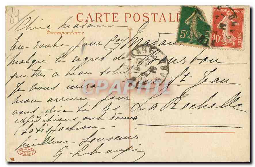 CPA Avignon le Palais des Papes XIV siecle  — Rückseite