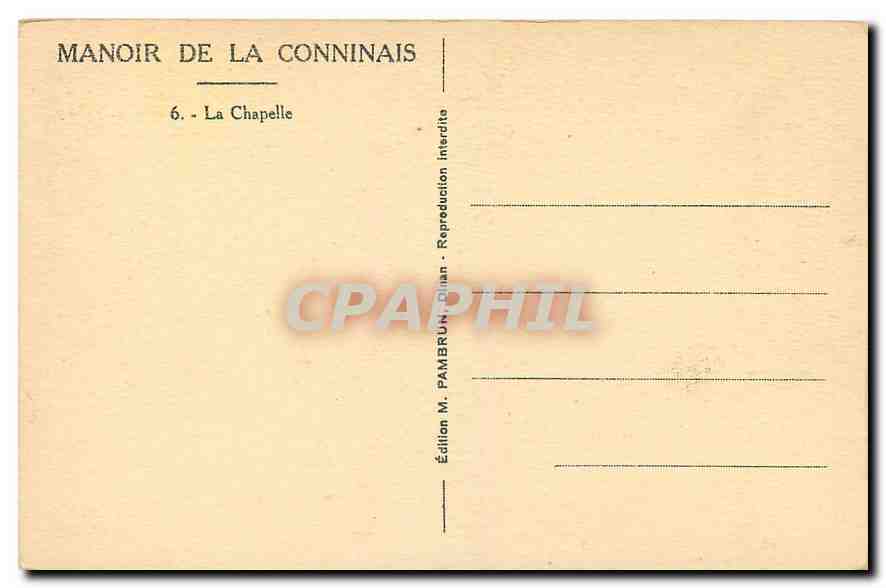 Dinan - Manoir de la Conninais — Chapelle — Verso