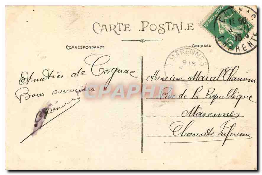CPA Cognac Le Bassin du Jardin de l'Hotel de Ville  — Rückseite