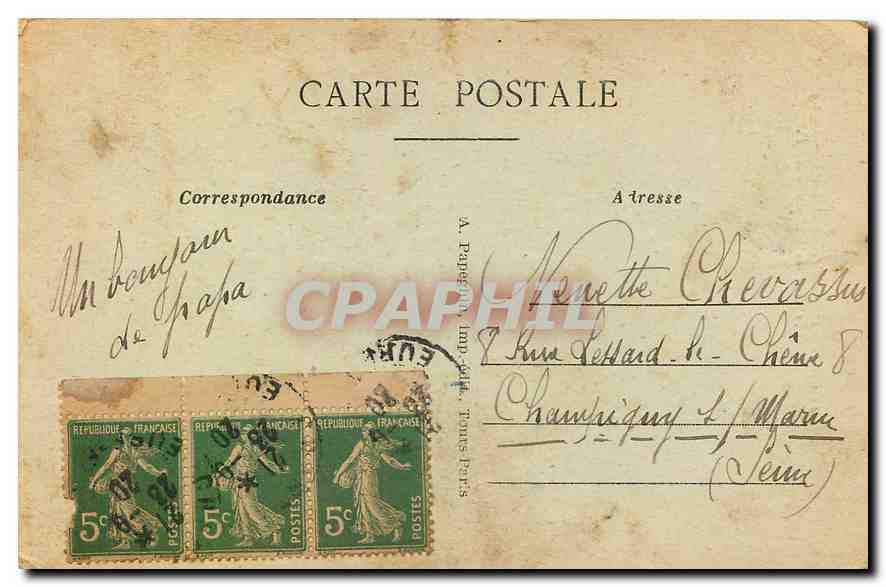 Châteaudun (Eure-et-Loir) — La Chapelle et la Tour du Château — A.P. — Rückseite