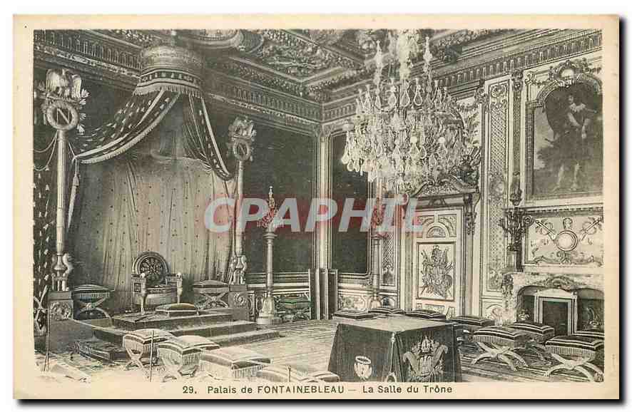 Schloss FONTAINEBLEAU — Die Thronhalle — Vintage Postcard/Antike Ansichtskarte n°29