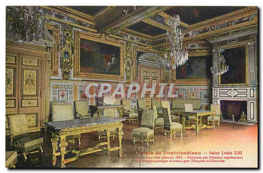 Palais de Fontainebleau — Salon Louis XIII — Peintures par Fréminet représentant les principaux passages du roman grec Théagène et Chariclée